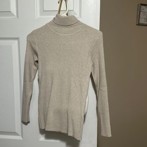 ribbed fitted turtleneck sweater